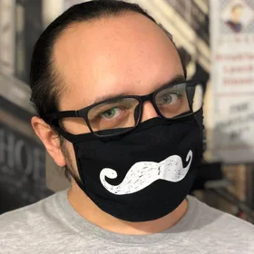 Маски защитные: маска усы хлопковая